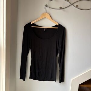 Victoria's Secret Black Long Sleeve Scoop Neck Top